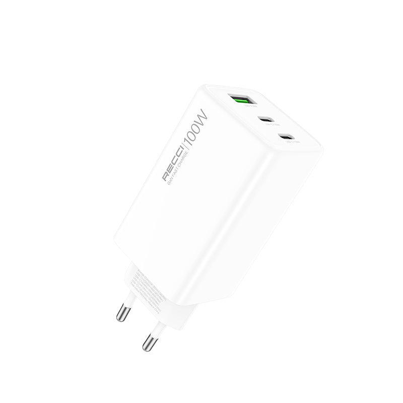 Recci RC110E Type-C PD & USB-A GaN Teknolojili QC3.0 Hızlı Şarj Başlığı 100W Recci RC110E Type-C PD & USB-A GaN Teknolojili QC3.0 Hızlı Şarj Başlığı 100W